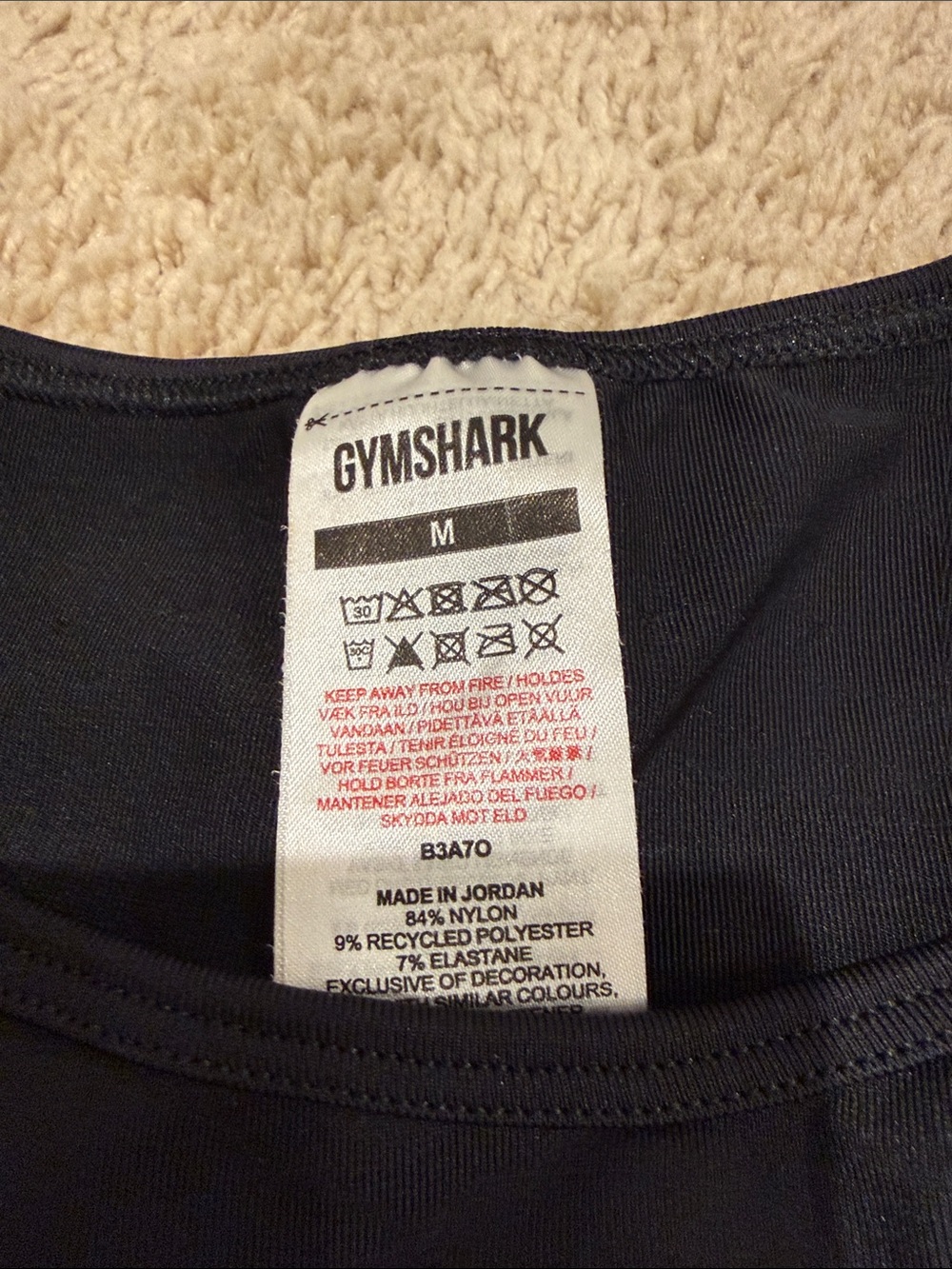 Gymshark Black Crop Top with Red & Teal Bike Shorts Set - Picture 2 of 5